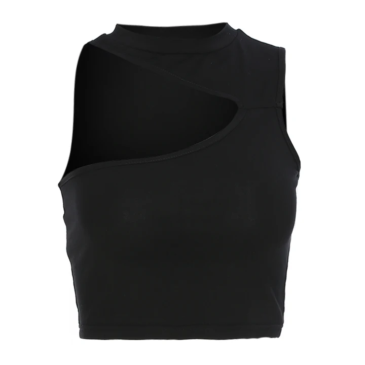 Diagonal Shoulder Collar Top