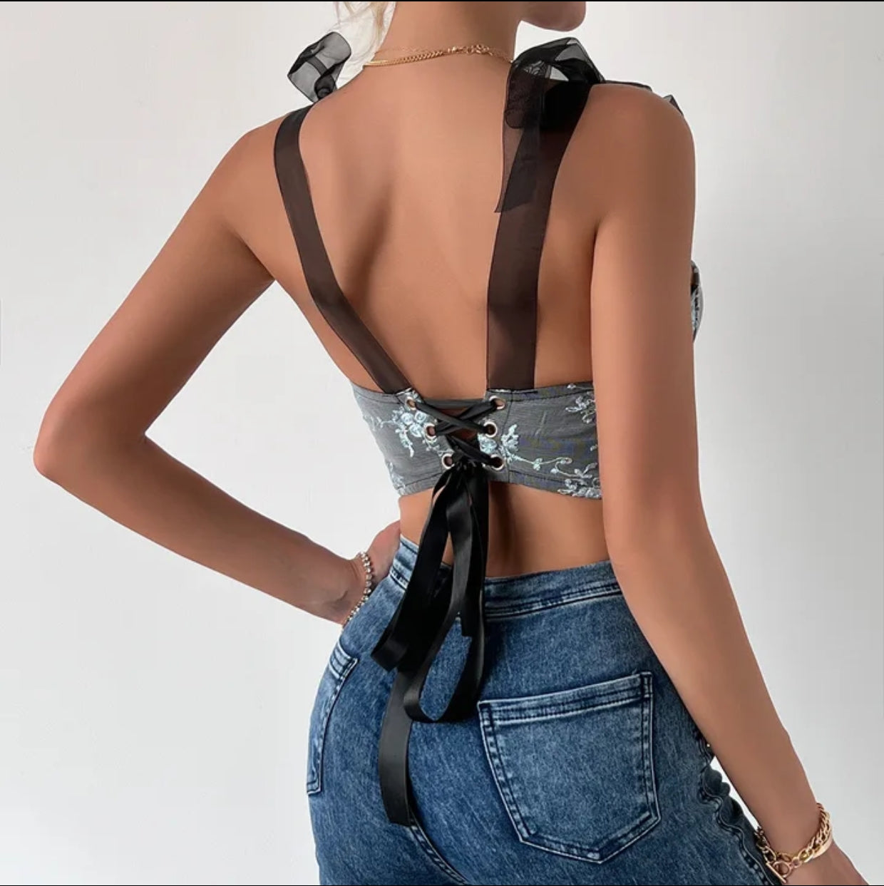 Commute Backless Ribbon Corset